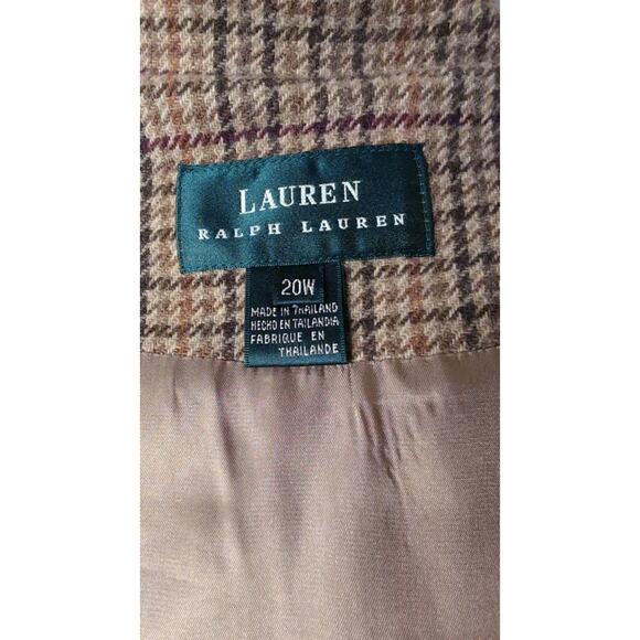 Lauren Ralph Lauren wool houndstooth equestrian oversized grunge jacket - Picture 11 of 13